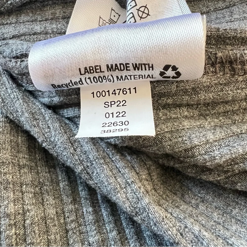 Bar III Gray Ribbed Midi Button UP Dress Y2K Minimalist Casual S/M - Picture 8 of 9